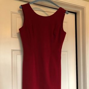 Dark red shift dress